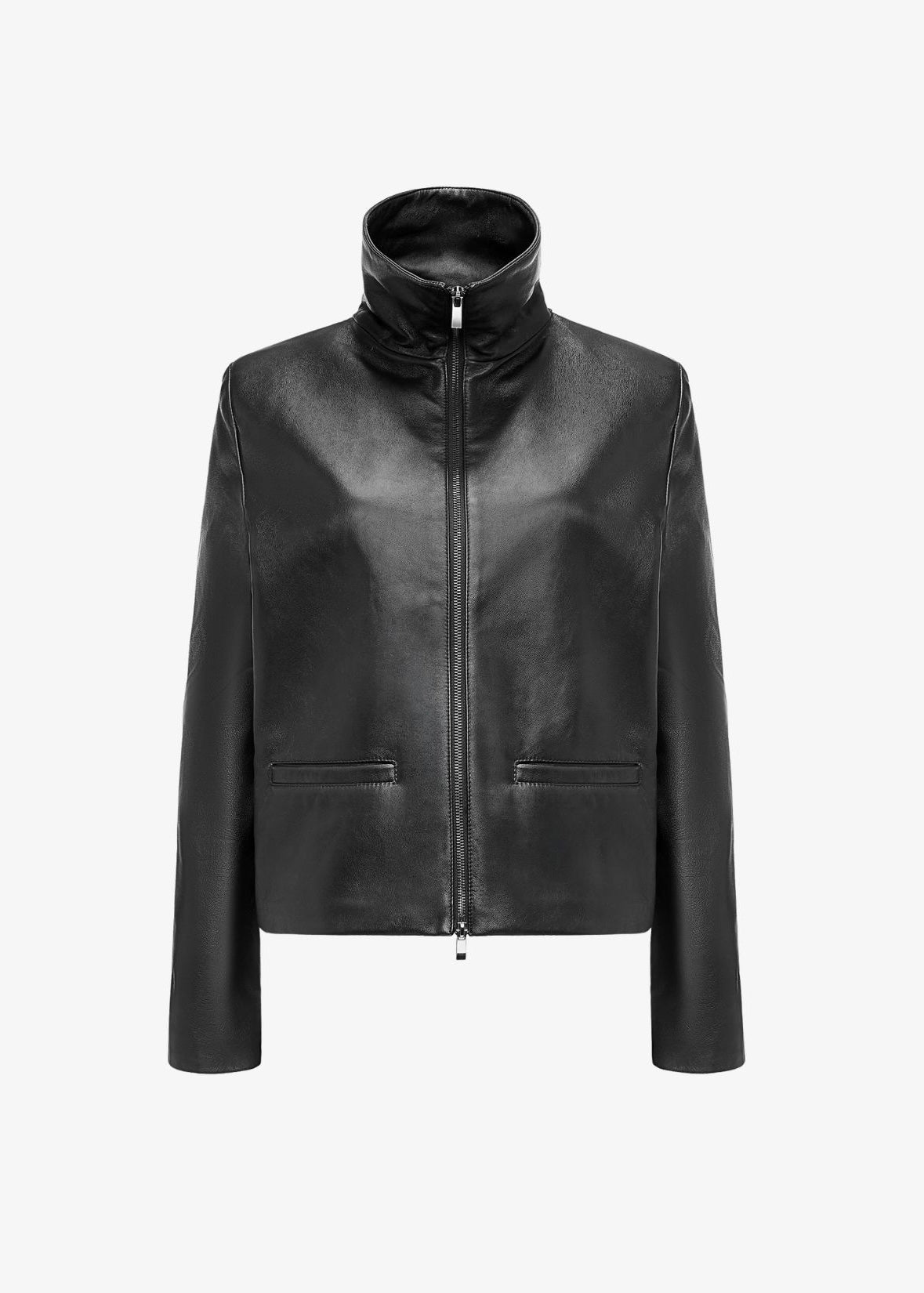 Structured Stand-Collar Leather jacket – Diana Milkanova