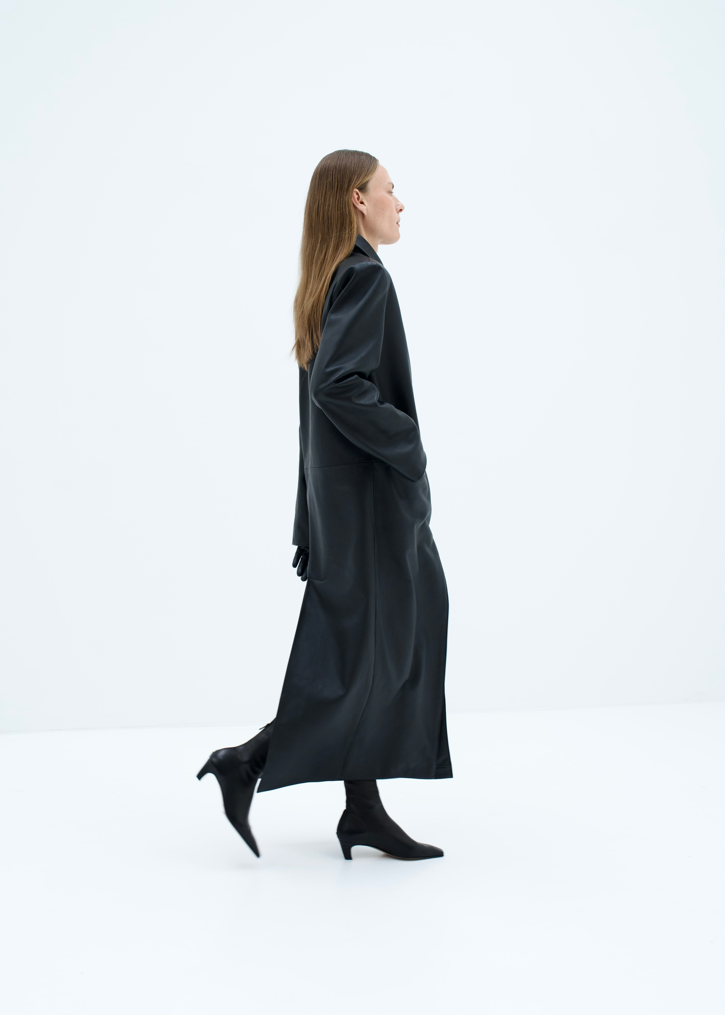 Clean Line Leather Coat