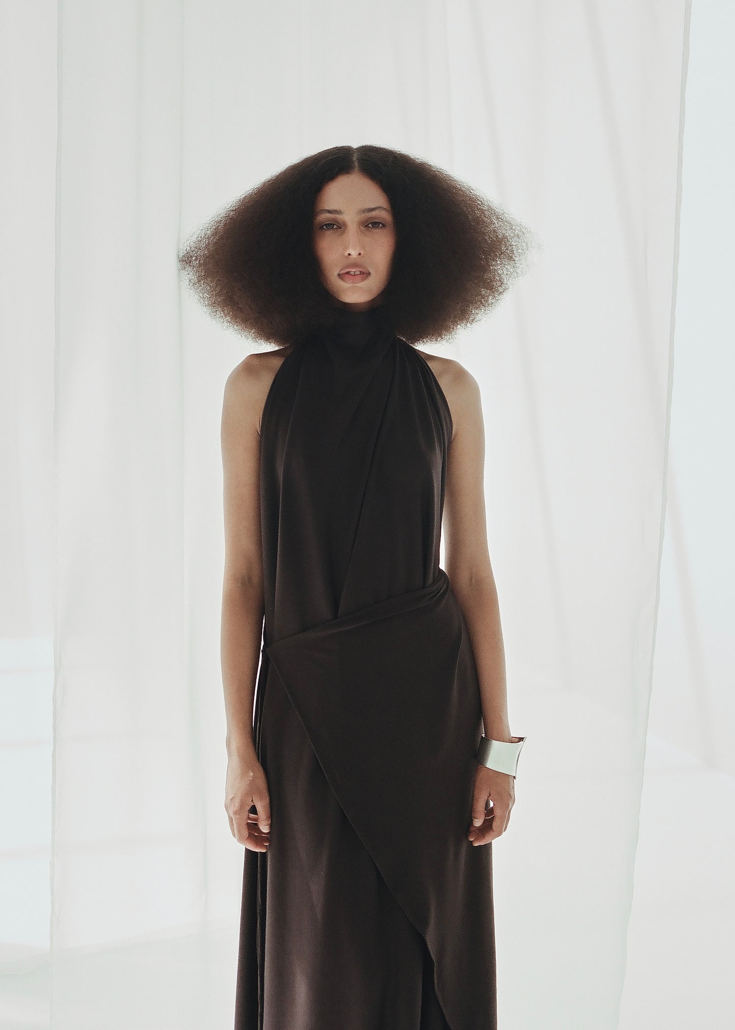 Robe Gaia en marron chocolat