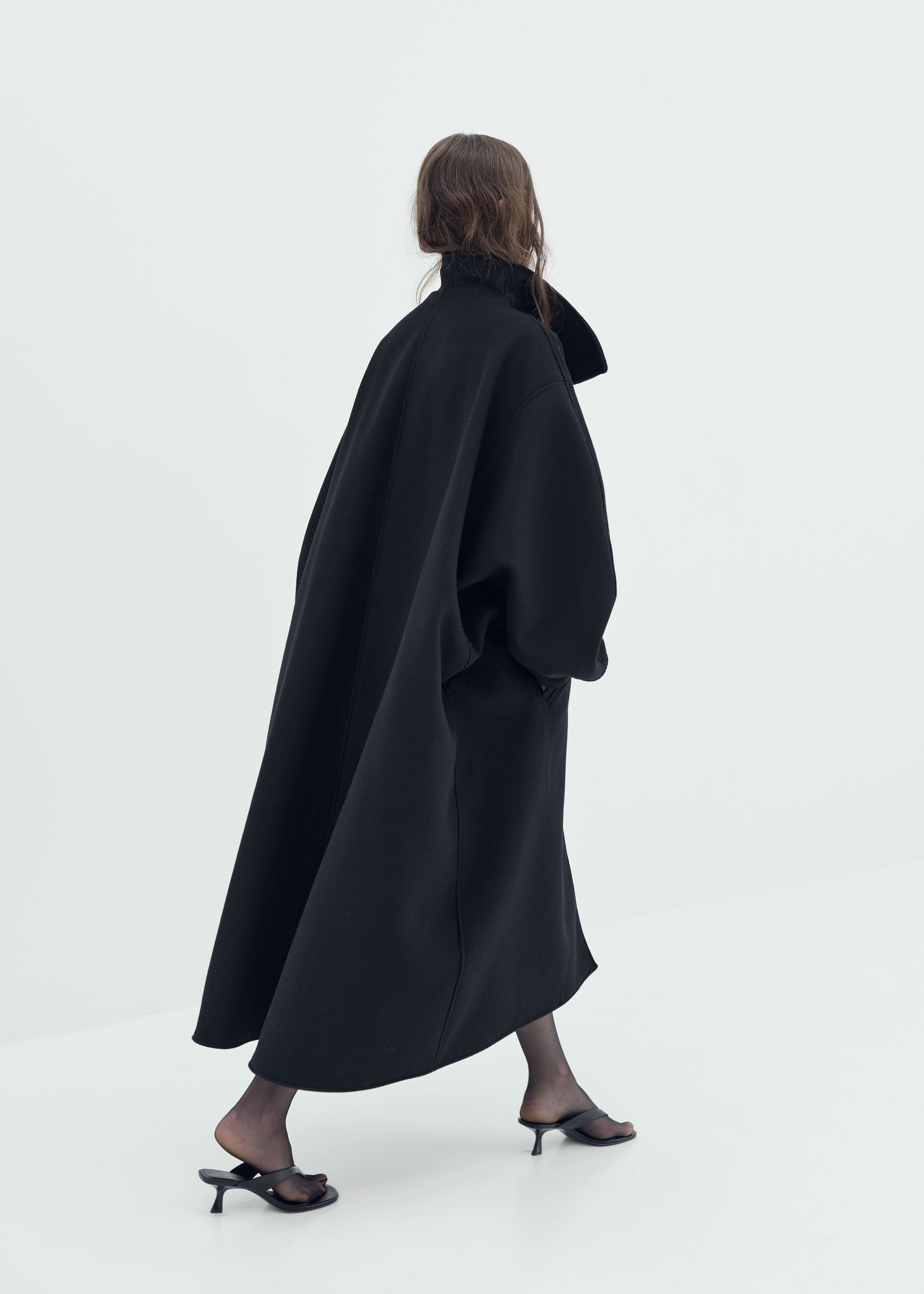Black oversized trench Mia coat Diana Milkanova