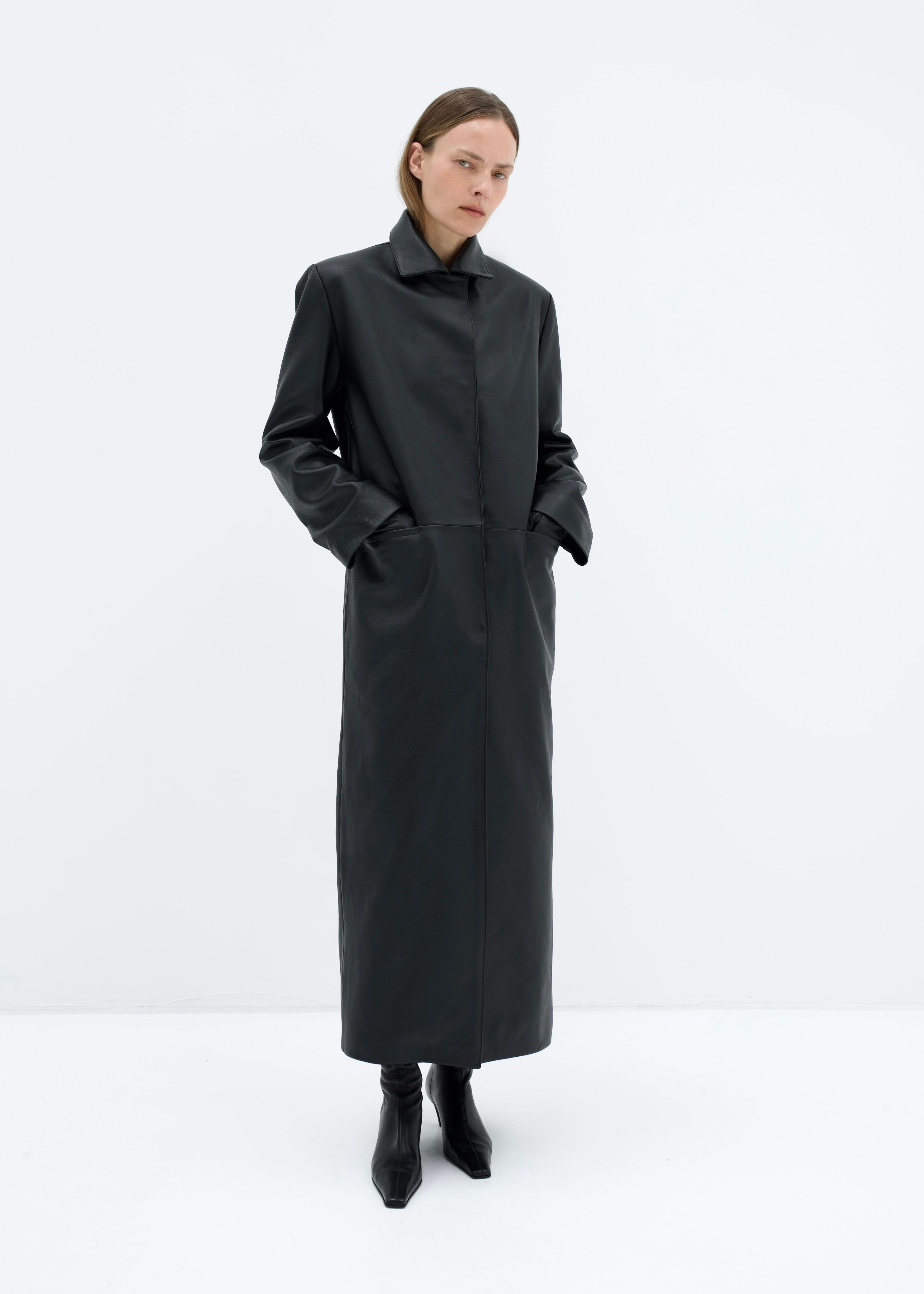 Clean Line Leather Coat – Diana Milkanova