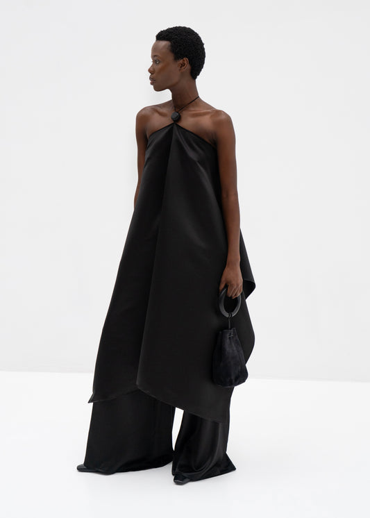 Silk Oversized Top in black