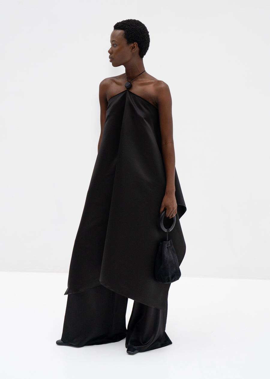 Silk Oversized Top in black