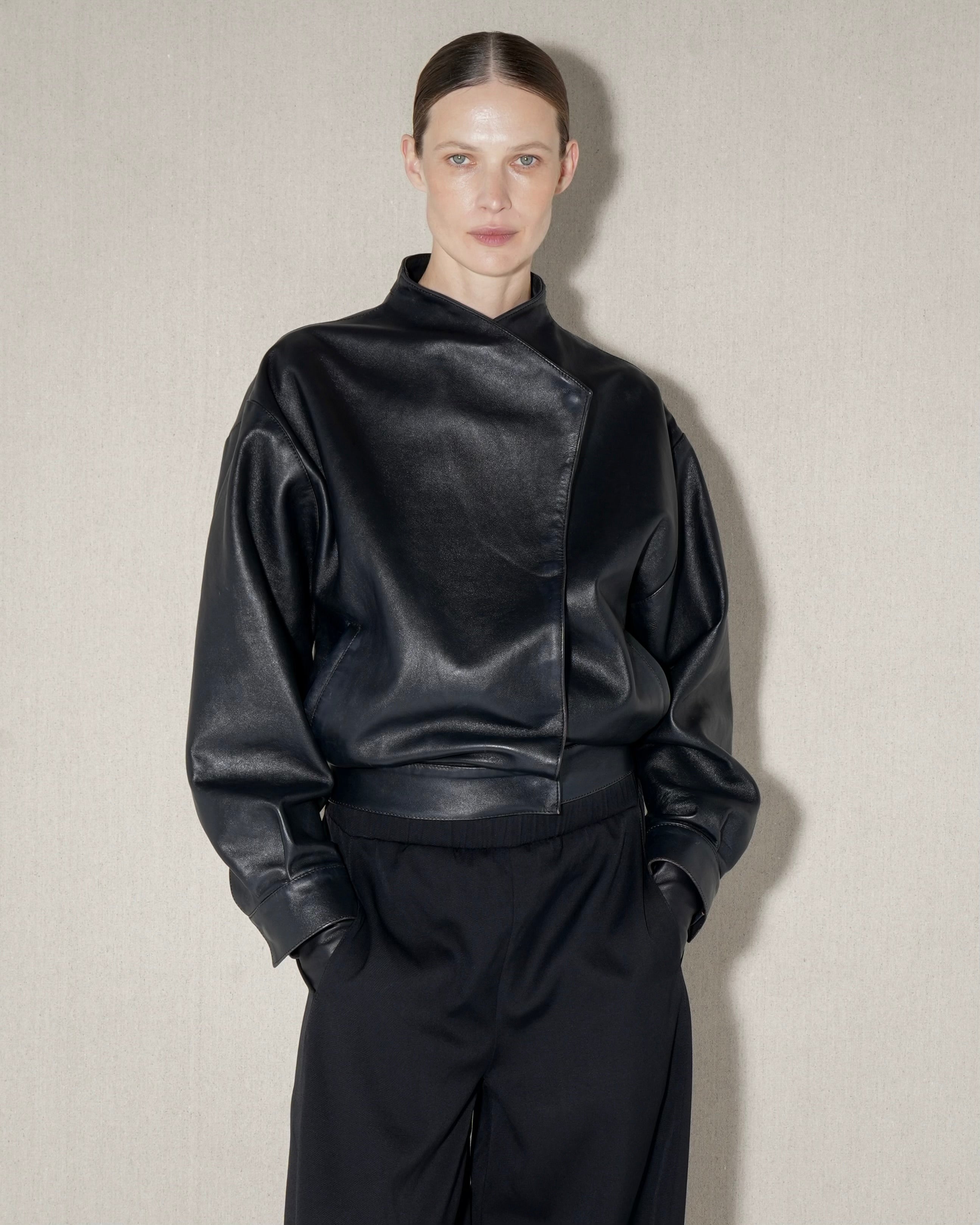 Kimono Wrap Leather Jacket – Diana Milkanova