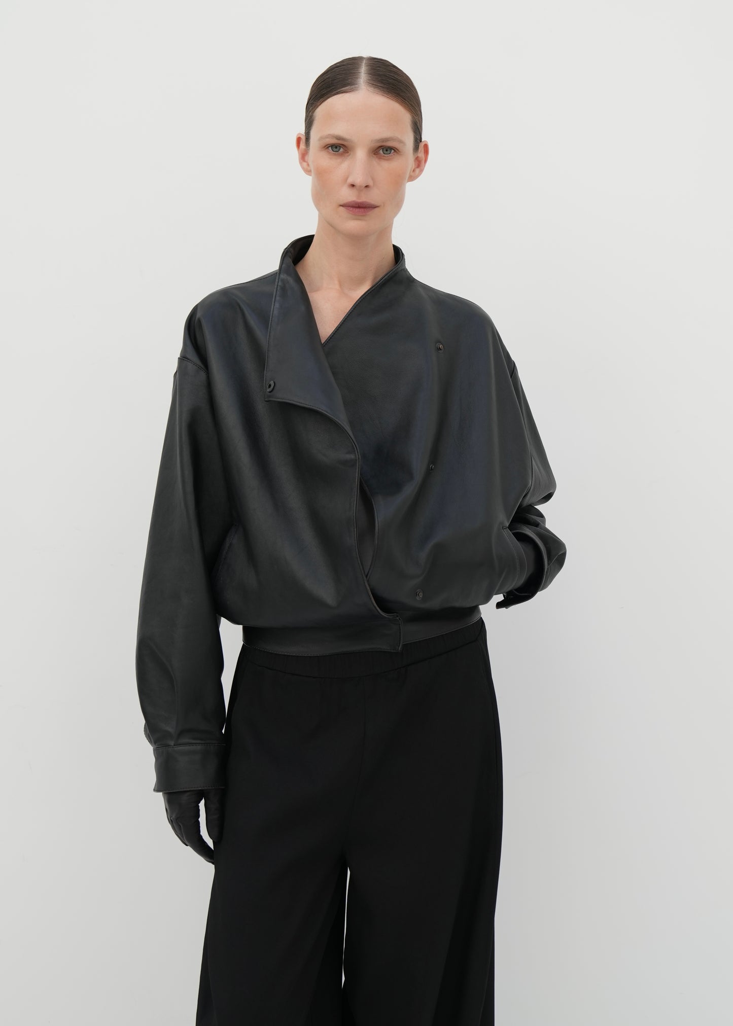 Kimono Wrap Leather Jacket