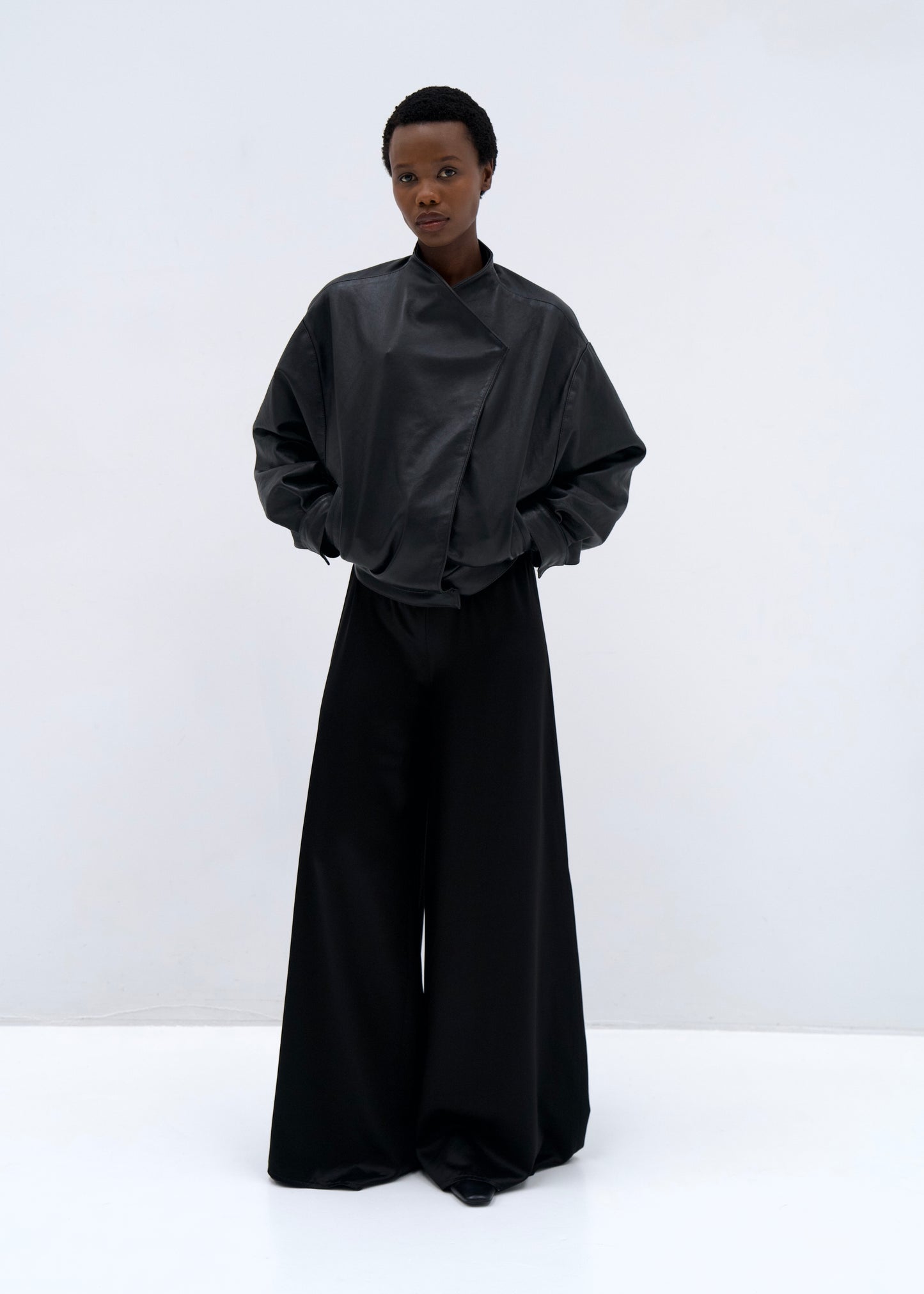 Kimono Wrap Leather Jacket