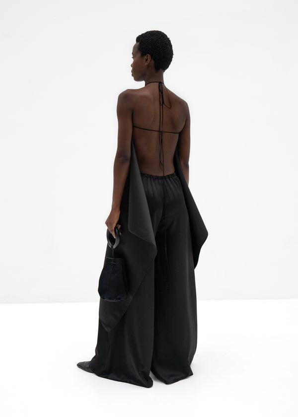 Silk Oversized Top in black