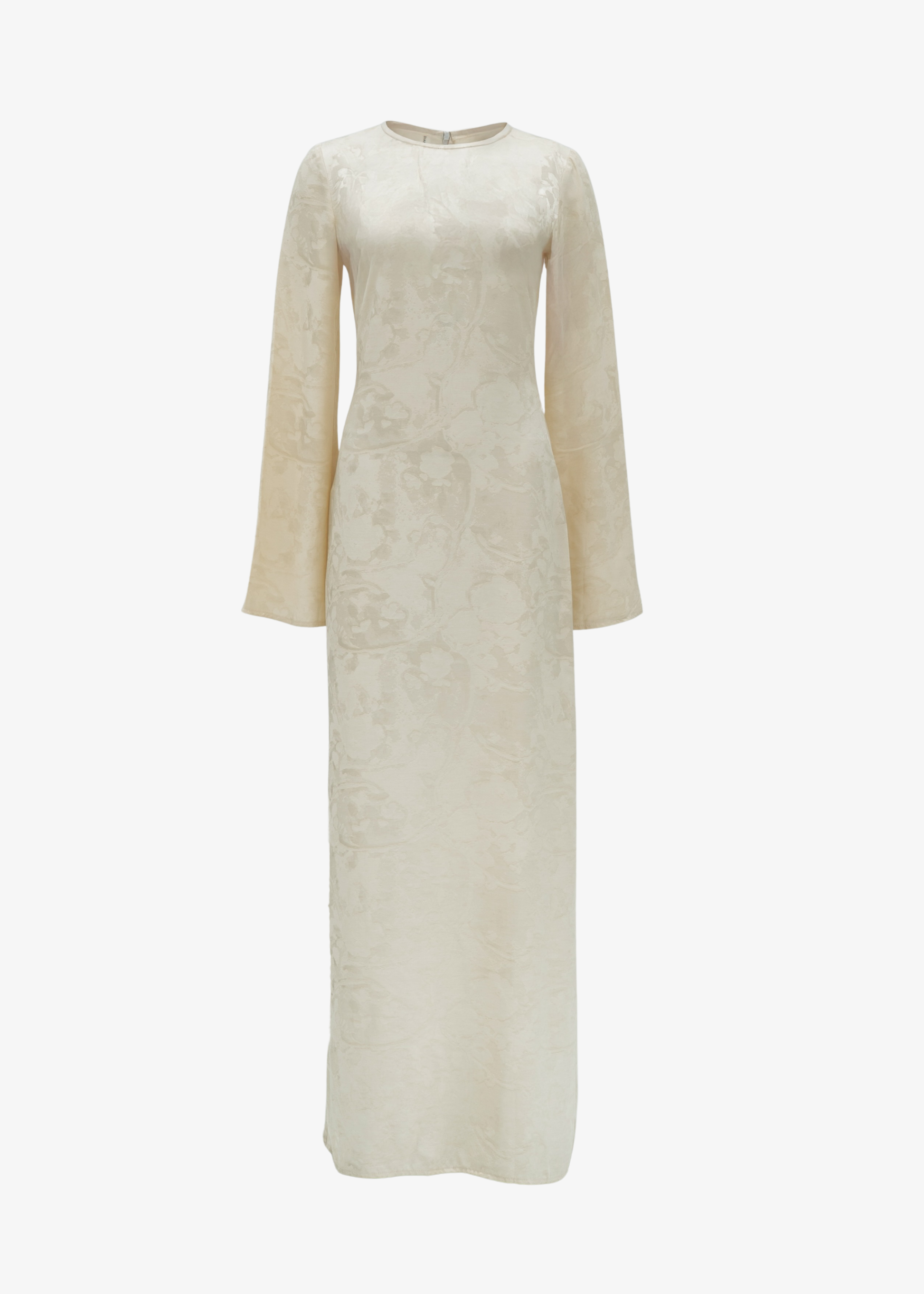liana satin jacquard shoulder dress in ivory Princess Ballgown with Shimmering Pearl Beads