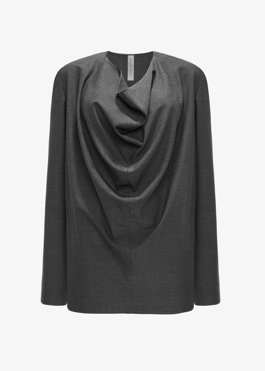Draped Wool Blouse