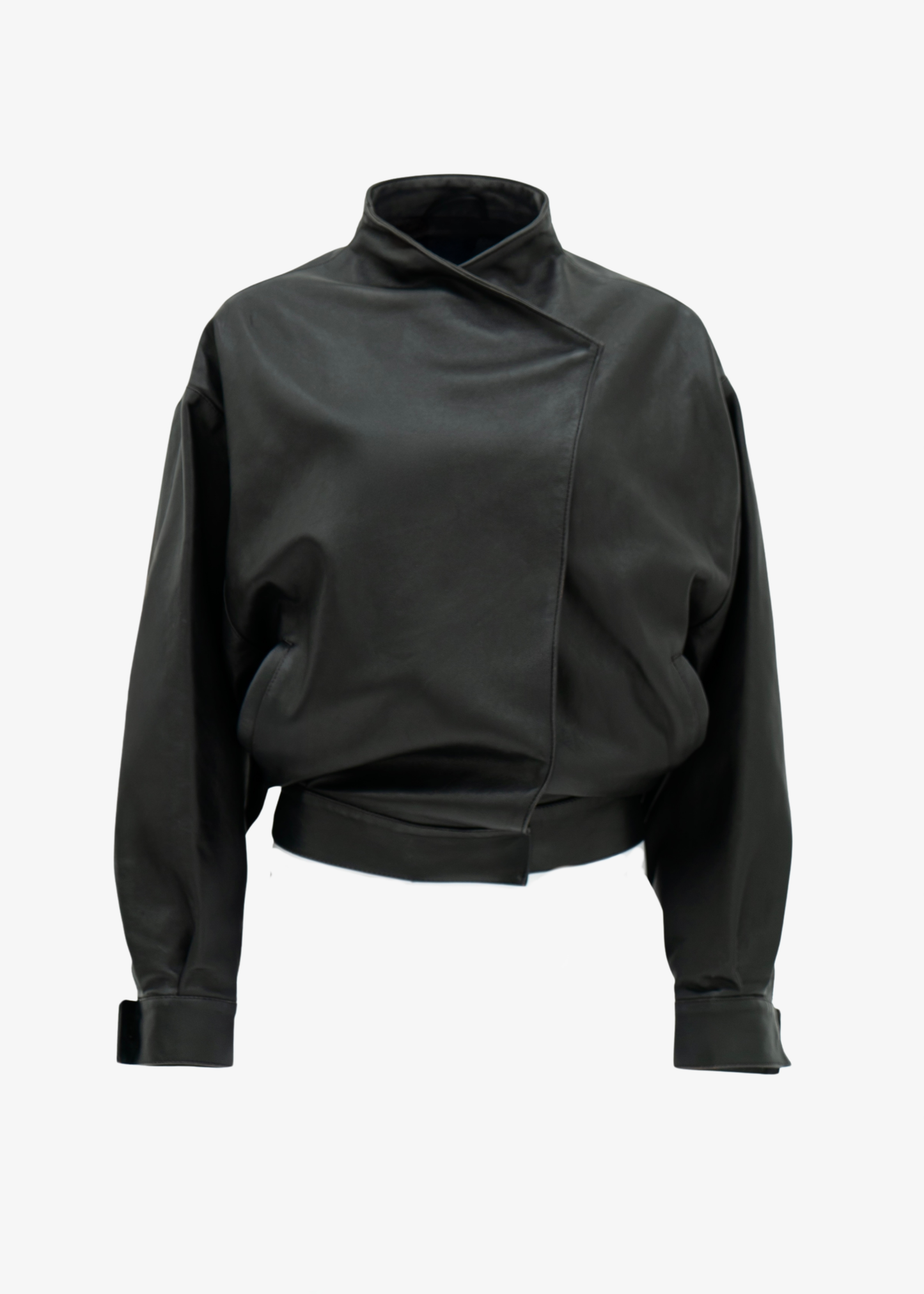 Kimono Wrap Leather Jacket