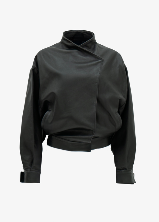 Kimono Wrap Leather Jacket