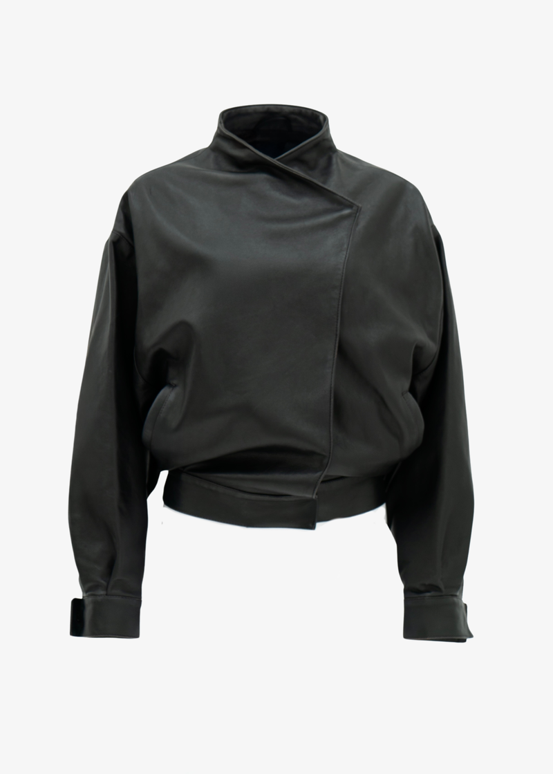 Kimono Wrap Leather Jacket – Diana Milkanova