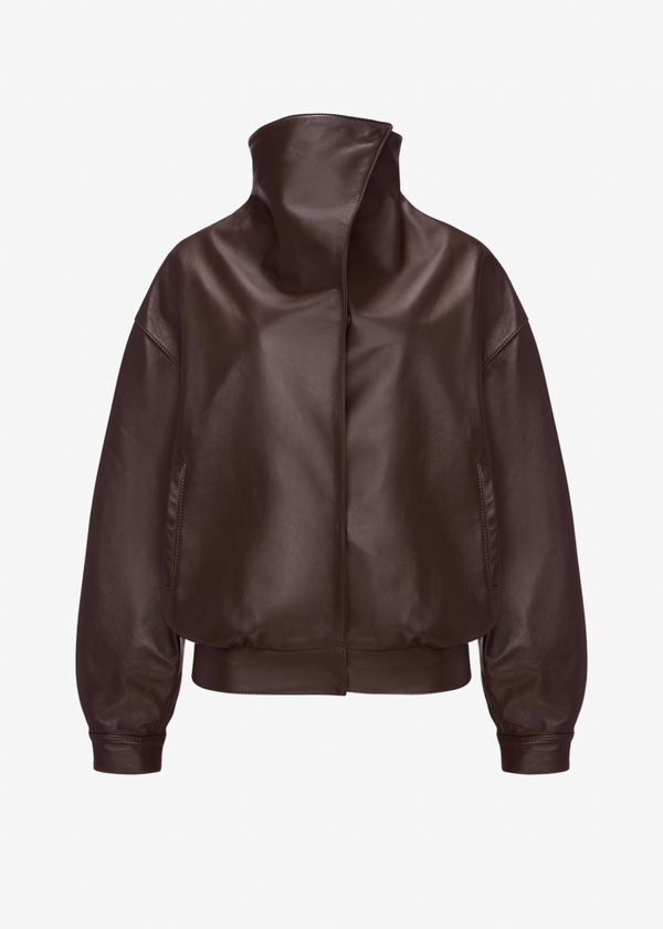 Signature Leather Jacket in brown