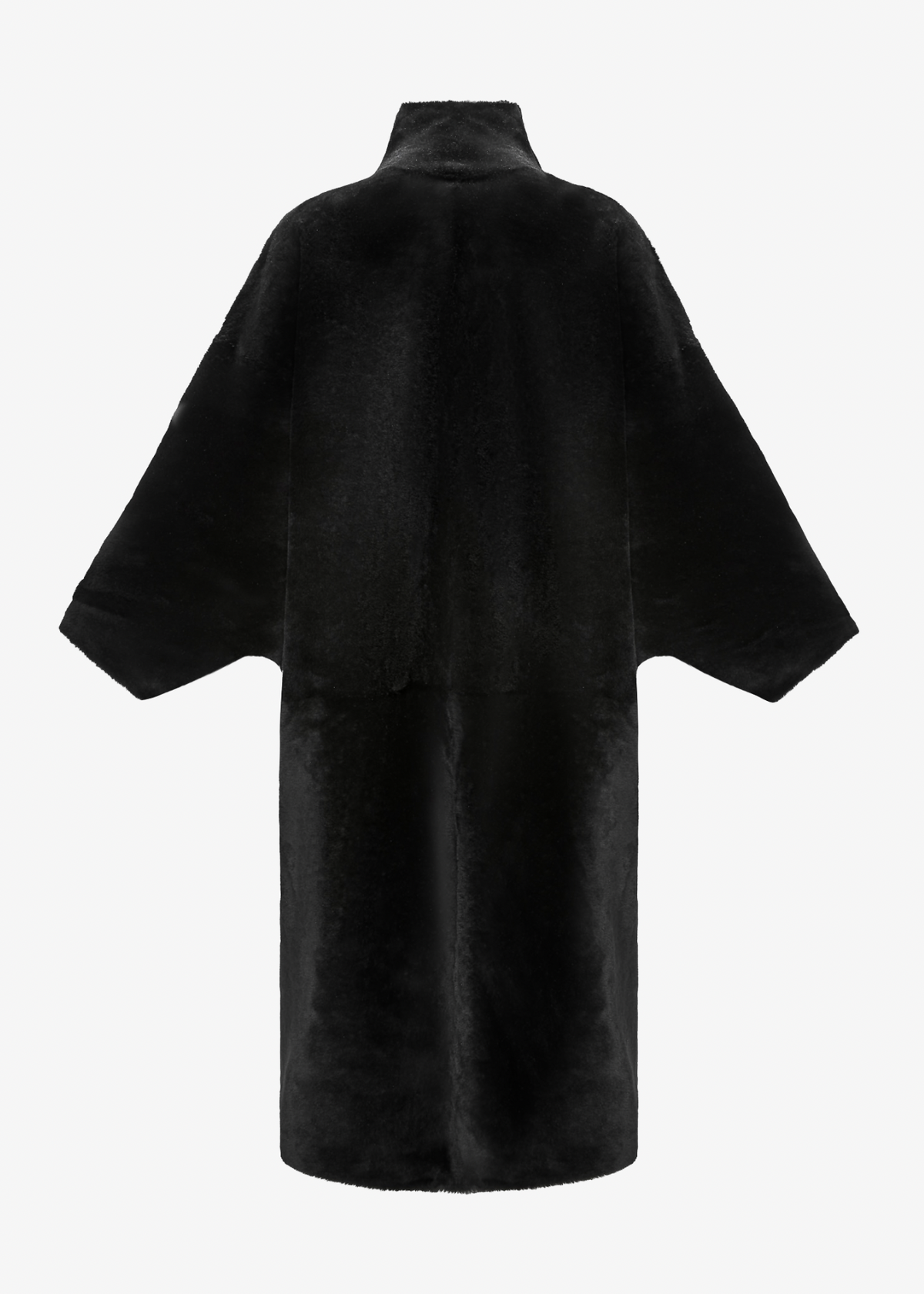 Sculpted Shearling Coat in black