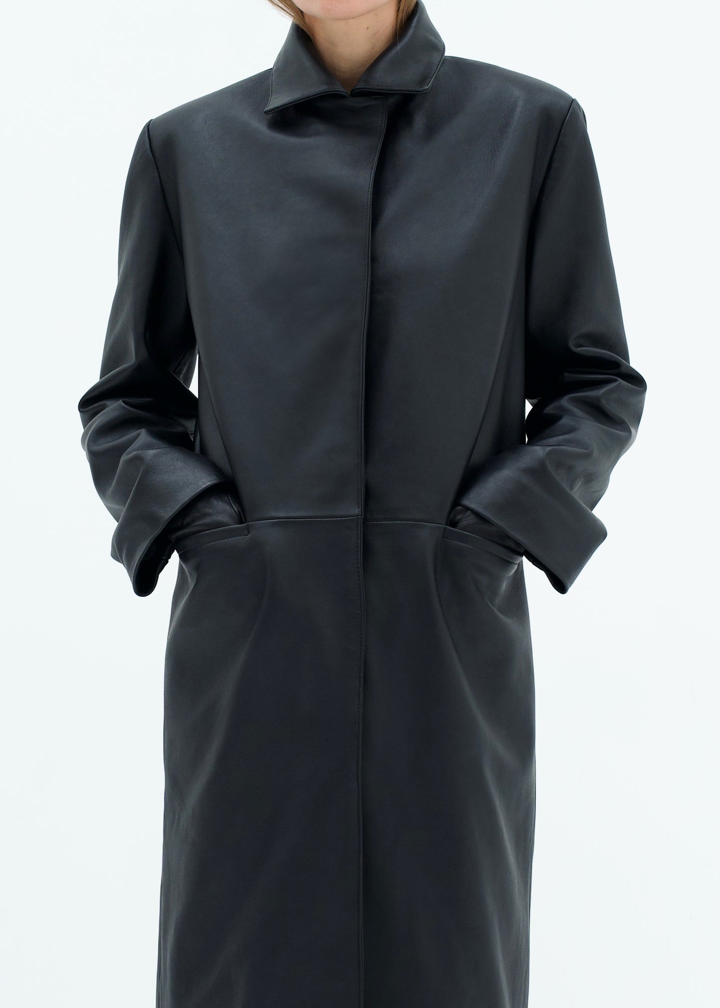 Minimalist Leather Coat