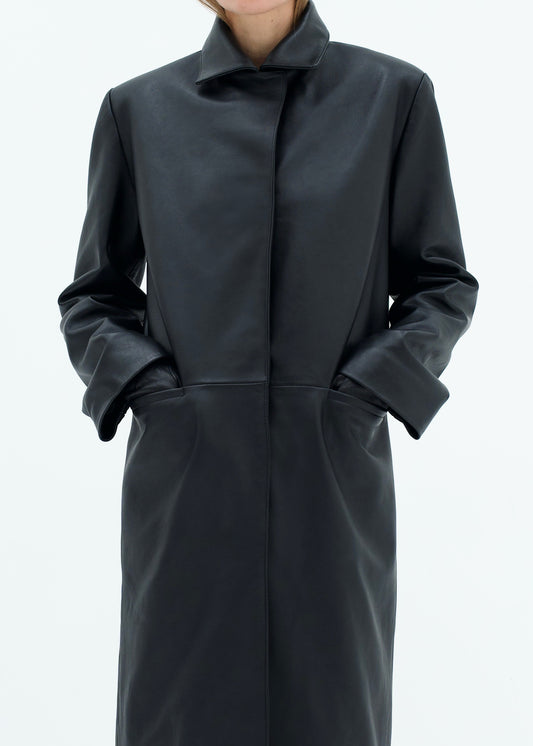 Minimalist Leather Coat