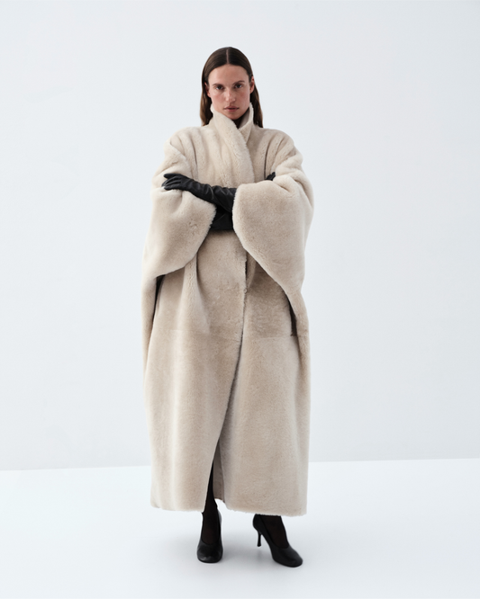 Sculpted Shearling Coat
