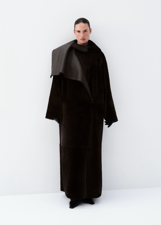 Architectural Shearling Coat long