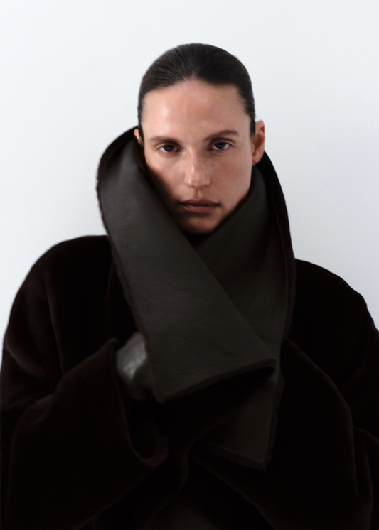 Architectural Shearling Coat long