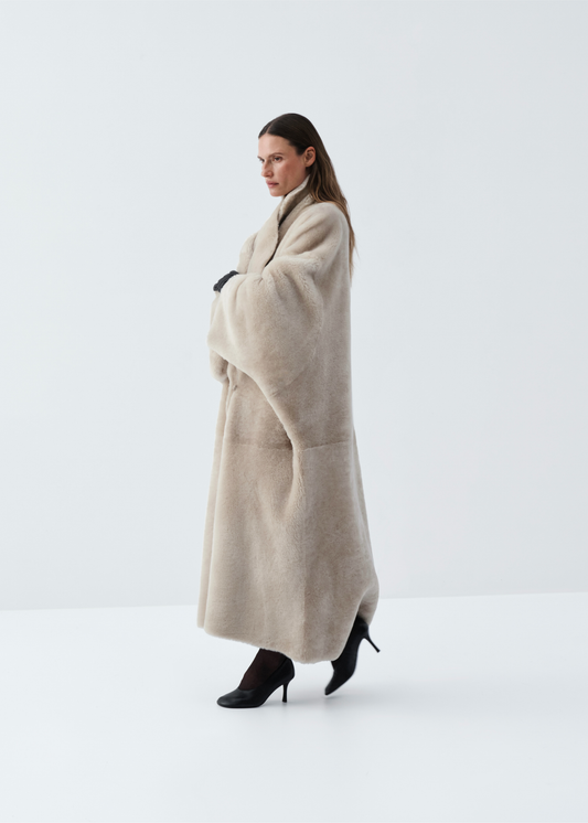 Sculpted Shearling Coat
