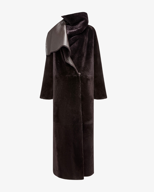 Architectural Shearling Coat long