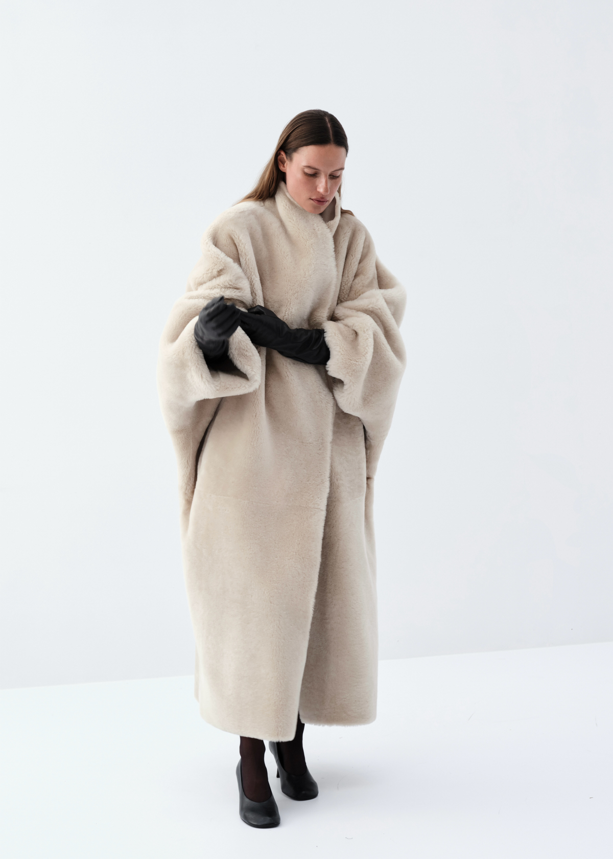 Sculpted Shearling Coat