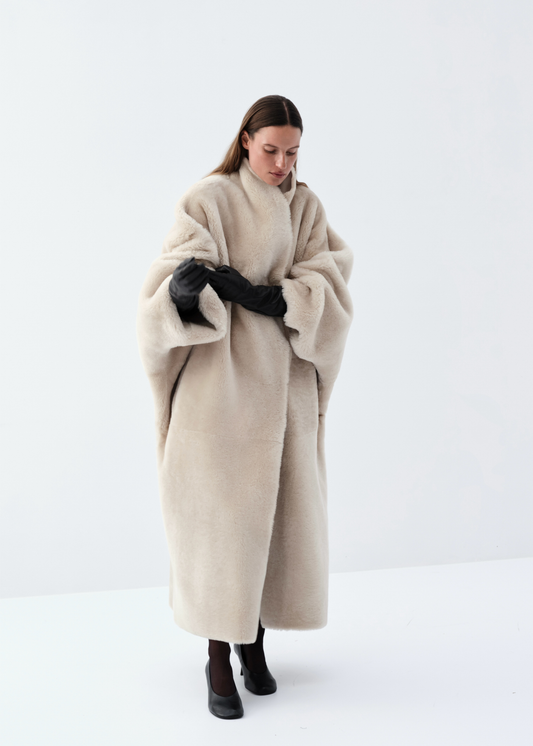 Sculpted Shearling Coat