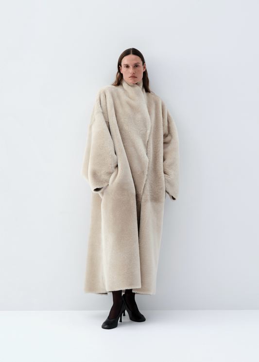 Sculpted Shearling Coat