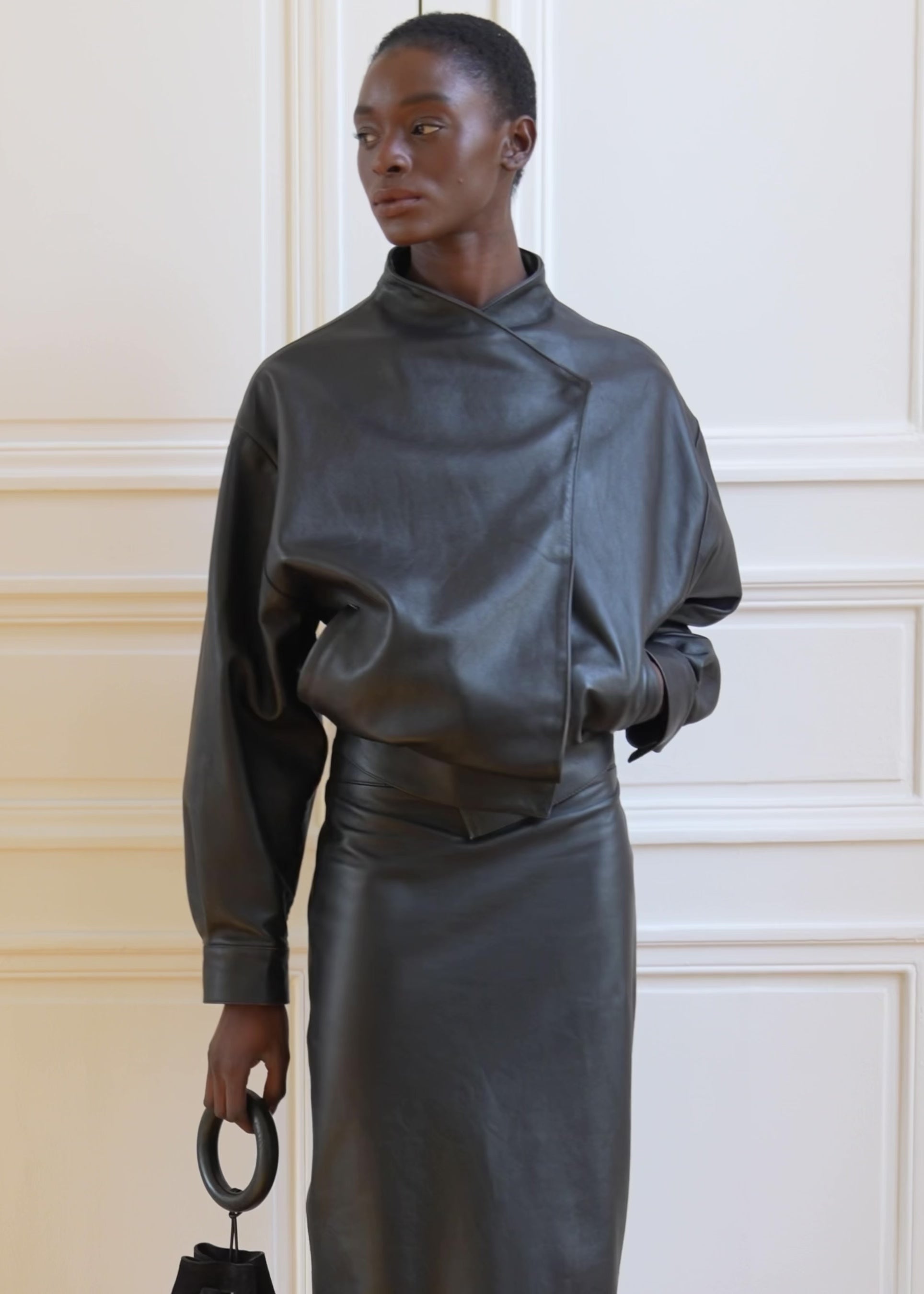 Kimono Wrap Leather Jacket – Diana Milkanova